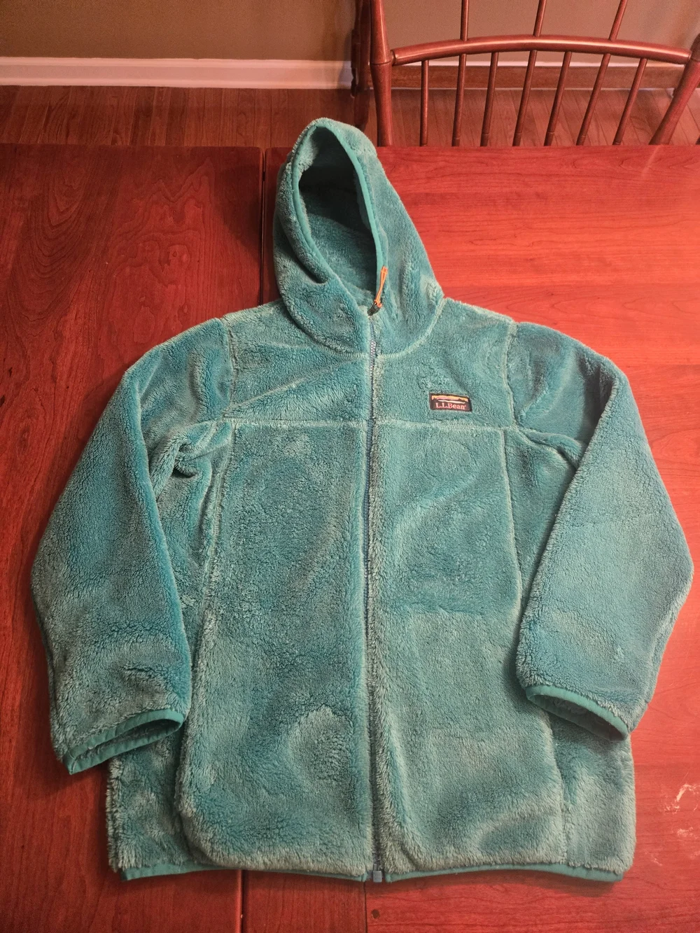 L.L.Bean Teal Plush Hooded Fleece Jacket